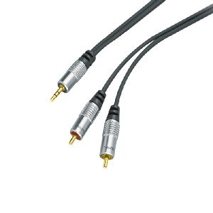 S-Conn 499601015H Professional Audiokabel, High Quality, 1x 3,5 mm Stereo Klinkenst. / 2x Cinch St., 1,5 m