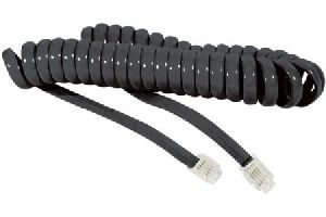 Exertis Connect 936650 Hörerspiralkabel kurz, schwarz, Länge ausgezogen ca. 2,0 m