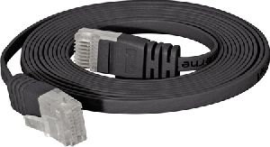S-Conn 75717-SLS High Quality Flachband Patchkabel Cat. 6, U/UTP, schwarz, 7,5 m