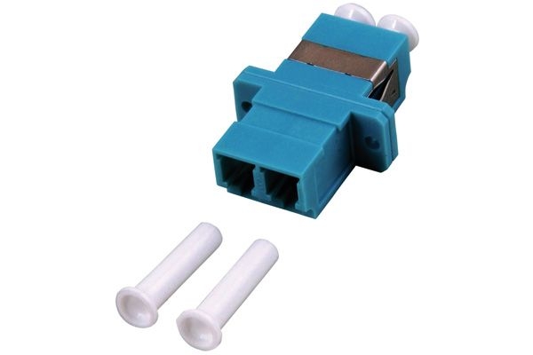 Exertis Connect 395303 LWL Kupplung LC/LC, Duplex, Singlemode, Kunststoff-Gehäuse mit Keramik-Ferrule, blau