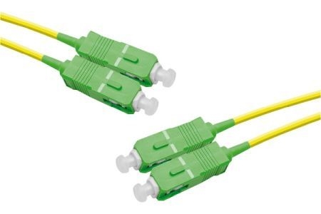 Exertis Connect 392382 LWL Patchkabel Single-Mode OS2-Faser, 9/125 µm, gelb, SC APC 8° Duplex Stecker / SC APC Duplex Stecker, 2,0 m
