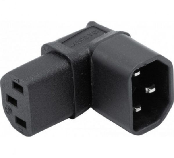Exertis Connect 809081 Strom Adapter IEC C14 an IEC C13, abgewinkelt