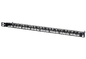 MetzConnect 130925-BKKE Metz Connect Modulträger für 24 E-DAT Keystone Anschlussbuchsen, 19 Zoll, 0,5 HE schwarz