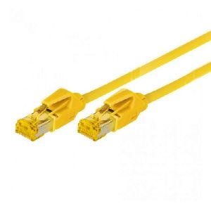 Tecline 70700Y Tecline Patchkabel Cat. 6A (ISO/IEC), S/FTP (PiMF), halogenfrei, mit Rastnasenschutz, gelb, 0,5 m