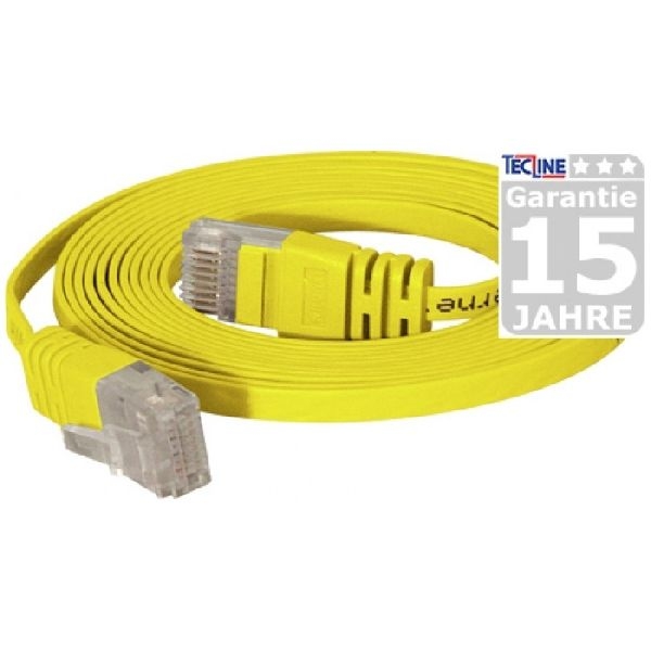 S-Conn 75712-SLY High Quality Flachband Patchkabel Cat. 6, U/UTP, gelb, 2,0 m