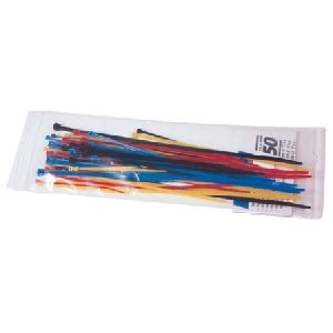 Tecline 69000004 Kabelbinder Sortiment, 50 Stück farbig sortiert und v