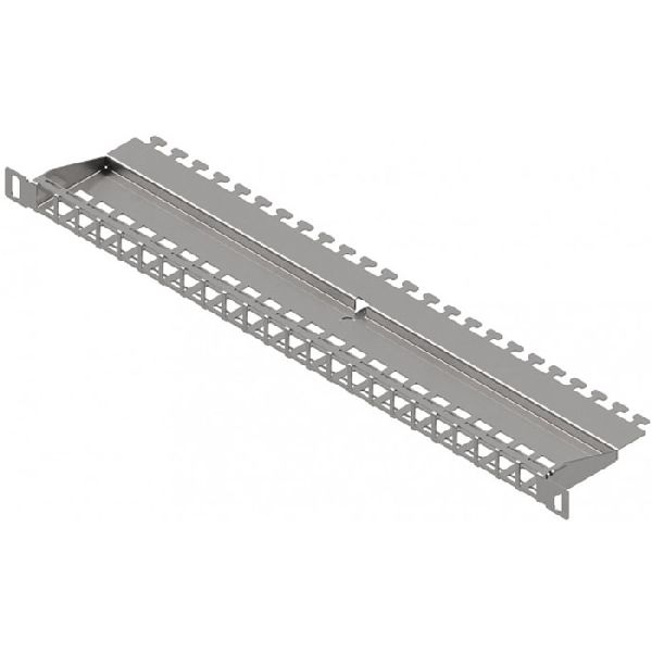 EasyLan CKVPL5F0EE EasyLan Modulträger für 24 Keystone-Anschlussbuchsen, 19 Zoll, 0,5 HE, Edelstahl