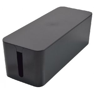 Exertis Connect 573424 Kabelbox groß für Steckdosenleisten, schwarz, 400 x 160 x 135 mm