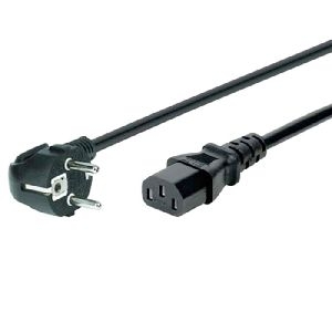 Exertis Connect 808010 Netzanschlusskabel, Schutzkontaktstecker abgewinkelt an Kaltgerätebuchse C13, schwarz, 1,8 m