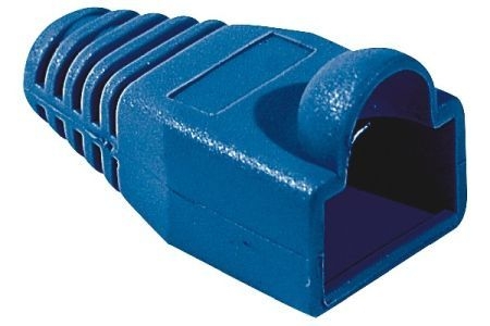 Exertis Connect 253174 Knickschutztülle für Modularstecker RJ45, Rundkabel, blau, VPE 10 Stück