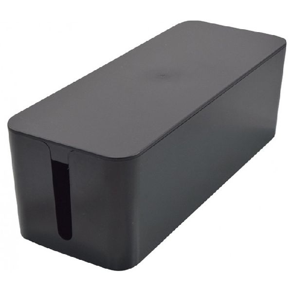 Exertis Connect 573424 Kabelbox groß für Steckdosenleisten, schwarz, 400 x 160 x 135 mm