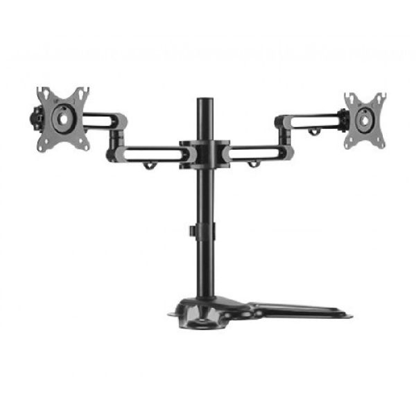Dacomex D32-100B-2 Dacomex Monitorständer D32-100B-2, für 2 Flachbildschirme 43 - 81 cm (17" - 32"), bis 2x 8 kg, Standfuß, schwarz