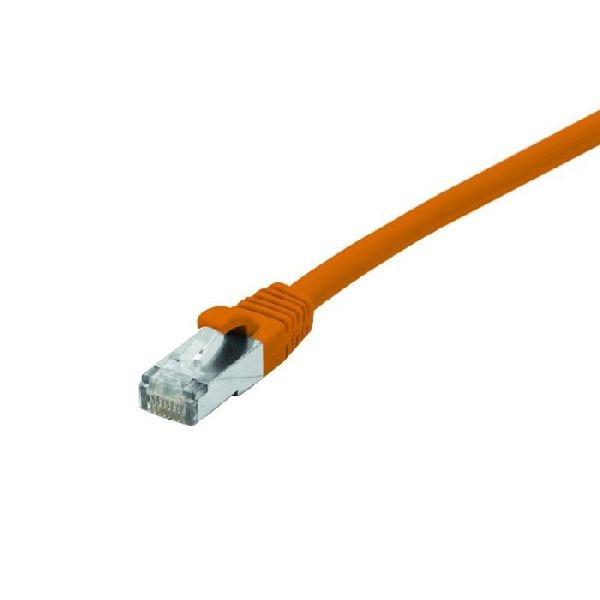 Exertis Connect 854421 Patchkabel Cat. 6, F/UTP, halogenfrei, mit Rastnasenschutz, orange, 0,5 m