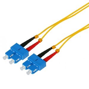 Tecline 799SS00 Tecline LWL Patchkabel HD, 9/125 µm, Singlemode, OS2-Faser, SC Duplex Stecker/Stecker, gelb, 0,5 m