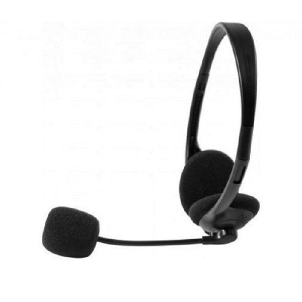 Exertis Connect 59222 Stereo Headset mit Mikrofon, schwarz, 2 x Klinkenstecker 3.5mm (2,4m Kabel)