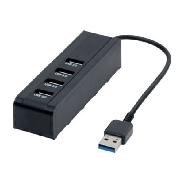 Exertis Connect 21306 USB Hub, 4 Ports USB 3.0 Typ A, mit integriertem USB 3.0 Typ A Anschlusskabel