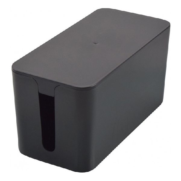 Exertis Connect 573426 Kabelbox klein für Steckdosenleisten, schwarz, 240 x 120 x 130 mm