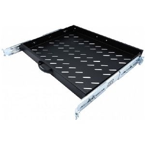 Ekivalan BEACCSS1U4P550BL Ekivalan 19" Fachboden, ausziehbar mit Teleskopschienen, Tiefe 550 mm, 1 HE, schwarz
