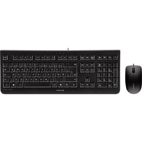 Cherry JD-0800DE-2 Cherry Tastatur-Maus Set DC 2000 Desktop-Set, Kabelgebunden, USB, schwarz