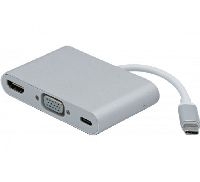 Exertis Connect 127557 USB 3.1 Typ-C zu HDMI/VGA Adapter mit Stromvers