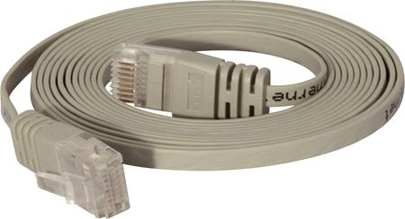 S-Conn 75720-SL High Quality Flachband Patchkabel Cat. 6, U/UTP, grau, 10,0 m