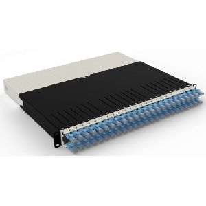 Patchbox PONEX8UTPBL patchbox.one/8RU/UTP (0,8 m) mit 24 Kassetten, Patchkabel Cat. 6a, U/UTP, PoE++, Kabel blau