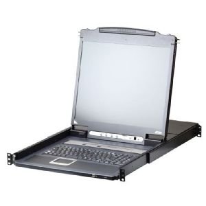 Aten CL5708IM-ATA-GG ATEN Arbeitskonsole (17") ( TFT Konsole, Rackmaster ) mit integriertem KVM over IP Switch, PS/2 und USB, 8-fach, deutsches Layout