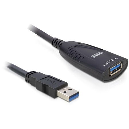 Delock 83089 DeLOCK Aktives USB 3.0 Verlängerungskabel, Stecker A auf Buchse A, 5,0 m