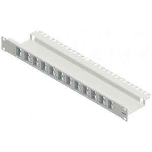 EasyLan CKVPL0L01E EasyLan Winkel-Modulträger für 24 Keystone-Anschlussbuchsen, 24x links, 19 Zoll, 1 HE, lichtgrau RAL 7035