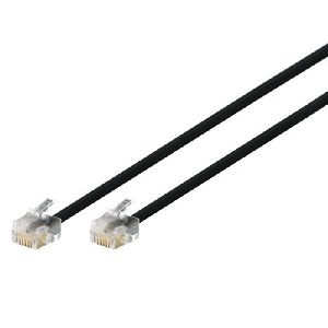 S-Conn 178025 Modular-Anschlusskabel, RJ11 St. (6P4C) / RJ11 St. (6P4C), schwarz, 6,0 m