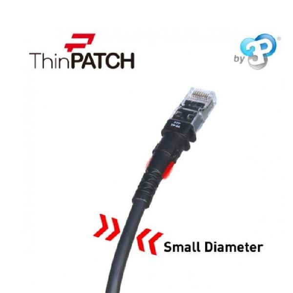 Patchsee TP-6A-F/20 Patchsee Patchkabel ThinPatch Cat. 6A ISO/IEC, U/FTP, halogenfrei, 10 G, schwarz, 6,1 m