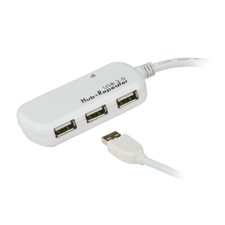 Aten UE2120H ATEN Aktives USB 2.0 Verlängerungskabel UE2120H, 12,0 m, mit 4-Port USB Hub