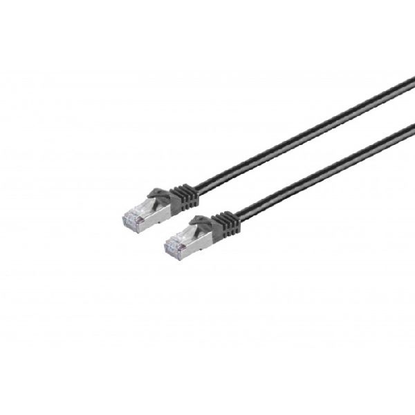 S-Conn 75513-S Patchkabel Cat. 6A Class EA mit Cat. 7 Rohkabel, S/FTP (PiMF), halogenfrei, mit Rastnasenschutz, schwarz, 3,0 m