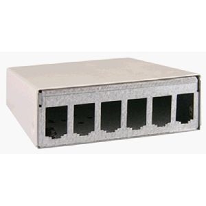 MetzConnect 130861-0602-E Metz Connect E-DATmodul 6er AP-Gehäuse RW, RAL9010, unbestückt