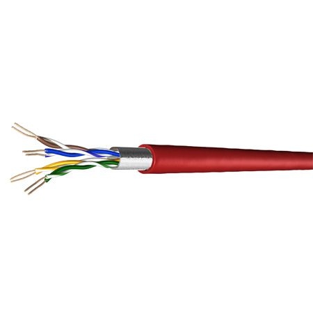Draka 60015725 Draka Patchkabel UC300 S26, Cat. 5e, F/UTP, halogenfrei, rot, 1000 m Einwegtrommel