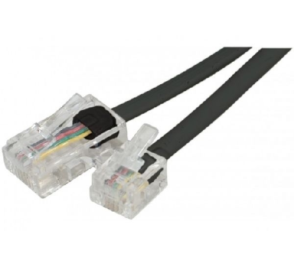 Exertis Connect 911737 Modular-Anschlusskabel, RJ11 St. (6P4C) / RJ45 St. (8P4C), schwarz, 5,0 m