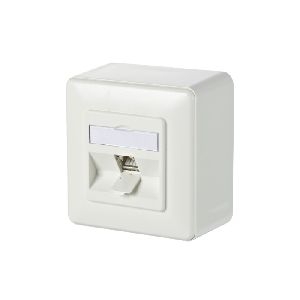 MetzConnect 130B11D10002-E Metz Connect Datendose C6Amodul, Cat.6A (ISO), 180°, 1-fach, Aufputz, reinweiß RAL 9010