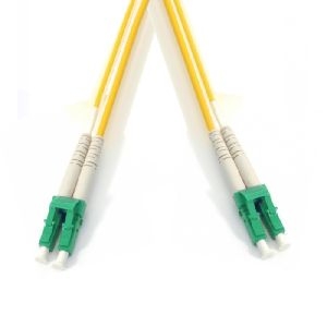 Ekivalan COZ008LALA 5,00 Ekivalan LWL Patchkabel 9/125 µm, Single-Mode OS2-Faser, LC APC 8° Duplex Stecker / LC APC 8° Duplex Stecker, gelb, 5,0 m APC