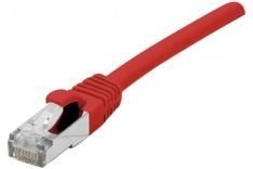 Dexlan 858633 Dexlan Patchkabel Cat. 6A Class EA, S/FTP (PiMF), halogenfrei, mit Rastnasenschutz, rot, 1,0 m