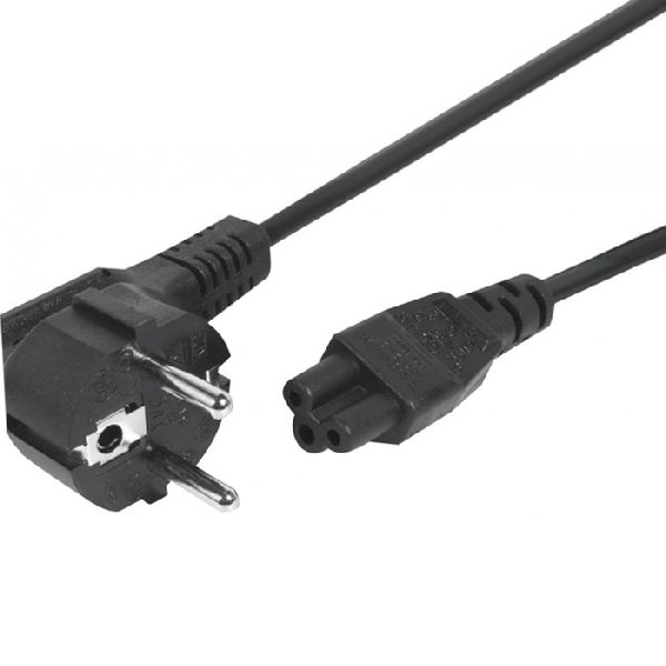 Exertis Connect 808359 Netzanschlusskabel, Schutzkontaktstecker abgewinkelt an 3pol Buchse C5, schwarz, 1,0 m