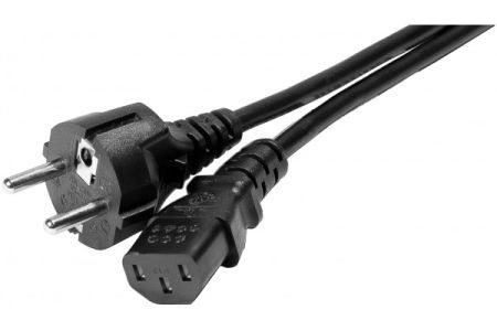 Exertis Connect 580419 Netzanschlusskabel, Schutzkontaktstecker an Kaltgerätebuchse C13, schwarz, 3,0 m
