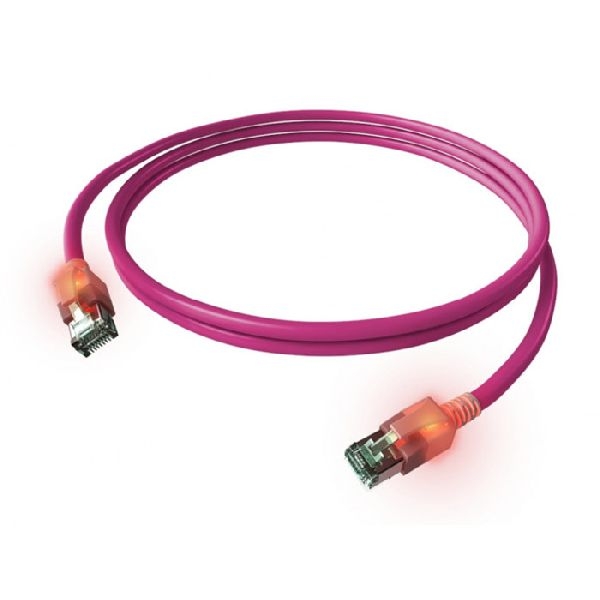 EasyLan CS1OVADAD0010 EasyLan DualBoot LED-Patchkabel Cat.6A (ISO/IEC), S/FTP, violett, 1,0 m, mit LED-Identifizierung