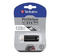 Verbatim 49319 Verbatim USB 3.0 Stick 128GB, PinStripe, schwarz