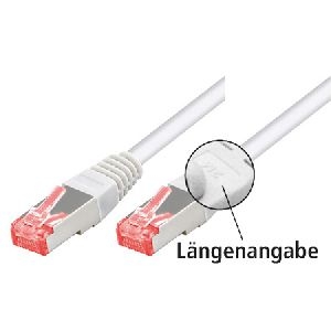Dexlan 996688 Dexlan Patchkabel Cat. 6, S/FTP (PiMF), halogenfrei, mit Rastnasenschutz, weiß, 0,25 m