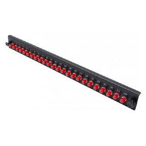 Dexlan 395443 Dexlan LWL Frontplatte bestückt für LWL Spleißbox, 24 x ST Multimode