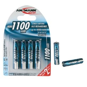 Ansmann 5035232 Ansmann NiMH-Akku, Micro (AAA), 1100mAh, VE: 4