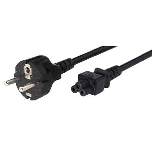 Tecline 35902 Netzanschlusskabel, Schutzkontaktstecker gerade an 3pol Buchse C5, schwarz, 1,8 m
