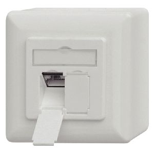 Tecline 996774 Datendose, Cat.6A EIA/TIA-568B, LSA, 2-fach, Aufputz / Unterputz, reinweiß