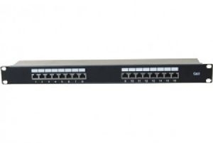 Exertis Connect 257309 Patchfeld Cat. 6, STP, 19 Zoll, 1 HE, 16 Port, schwarz