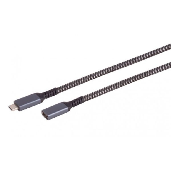 shiverpeaks BS14-74003 shiverpeaks USB 3.2 Gen. 2x1 Verlängerungskabel, 100 Watt, USB St.C/Bu.C, Textil, 0,5 m